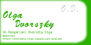 olga dvorszky business card